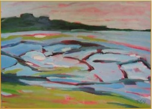 Oelbild in Arbeit 2 Motiv Weissmeer